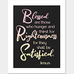 Blessed are, Beatitude, Sermon on the Mount, Jesus Quote Posters and Art